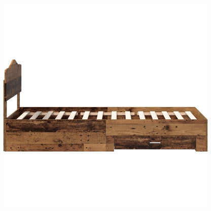 Bed Frame with Headboard Old Wood 90 x 190 cm Engineered Wood
