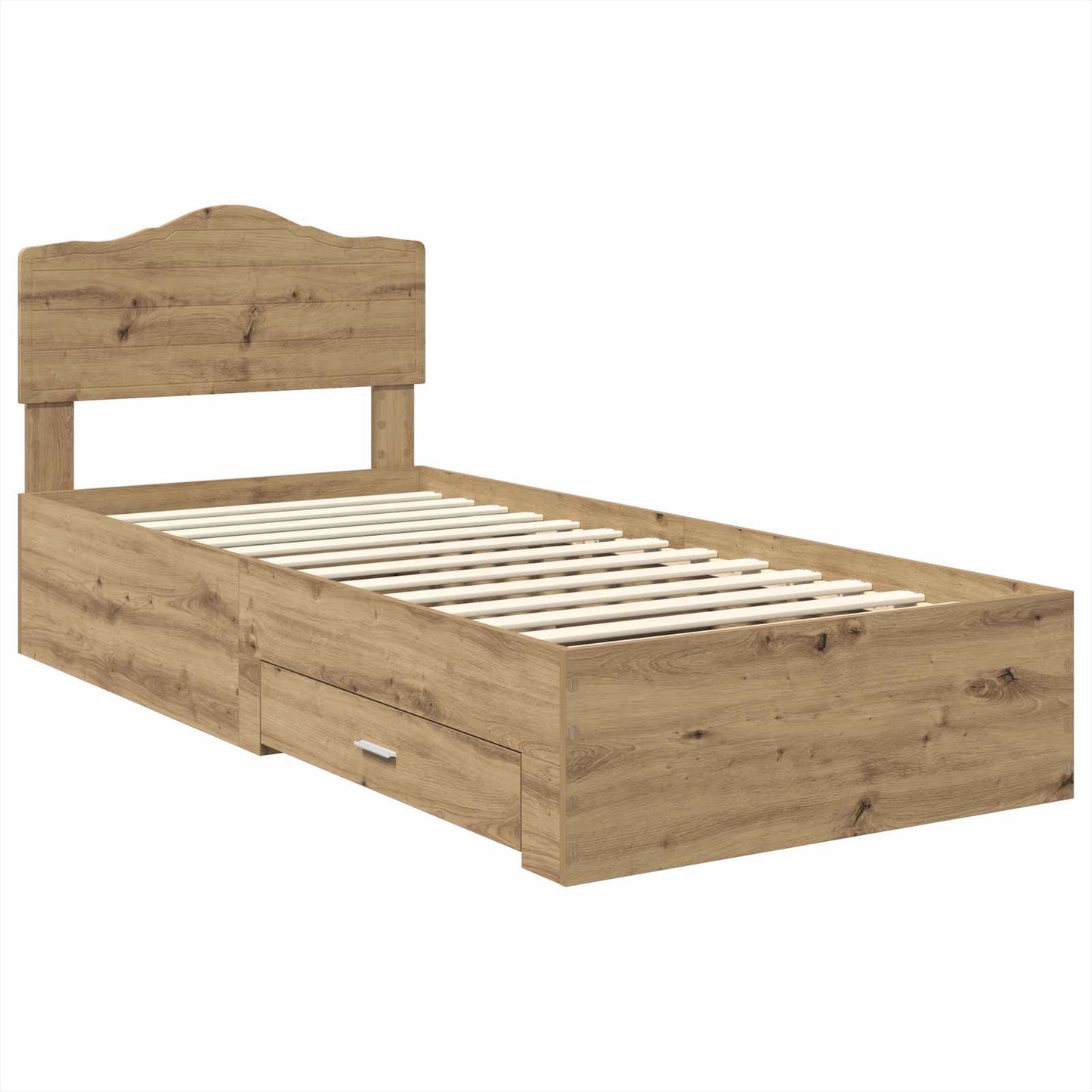 Bed Frame with Drawer Artisan Oak 90 x 190 cm Engineered Wood