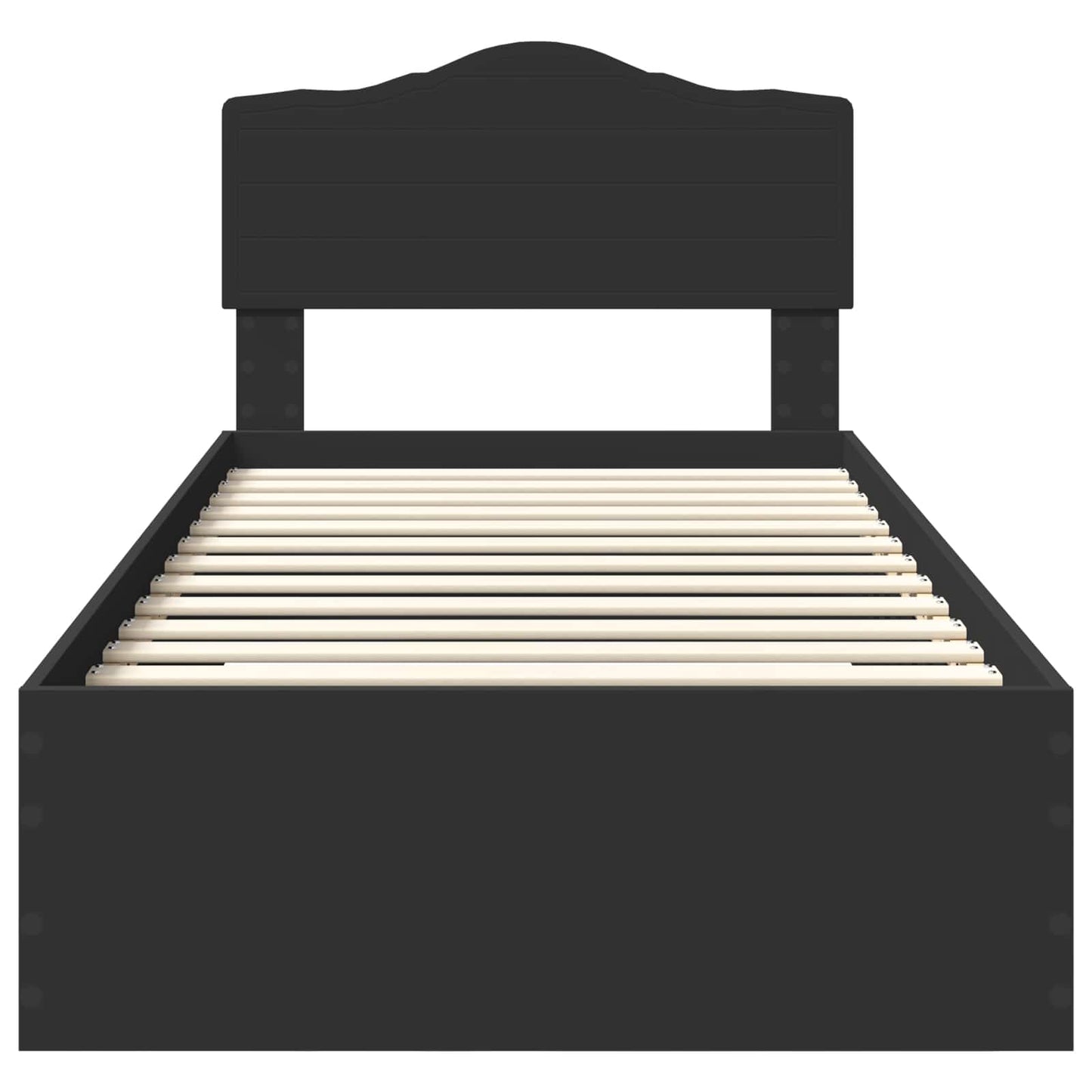 Bed Frame with Headboard Black 70 x 190 cm Engineered Wood