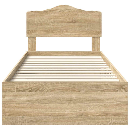 Bed Frame with Headboard Sonoma Oak 70 x 190 cm Engineered Wood