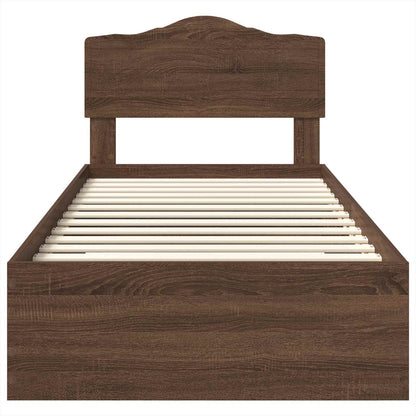 Bed Frame with Headboard Brown Oak 70 x 190 cm Engineered Wood