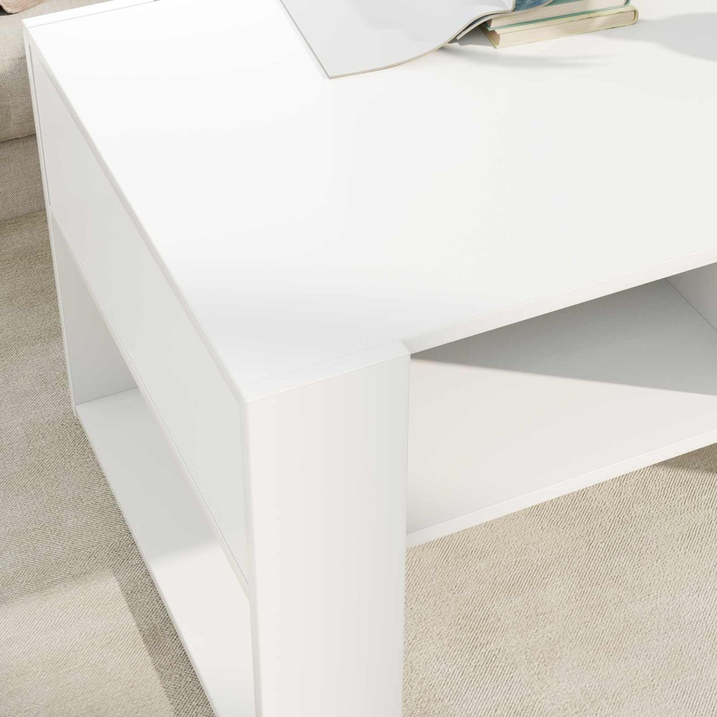 Coffee Table with Storage White 92 x 53 x 45 cm Engineered Wood