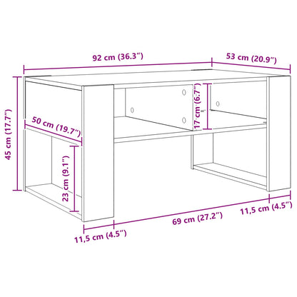 Coffee Table Black Oak 92 x 53 x 45 cm Engineered Wood