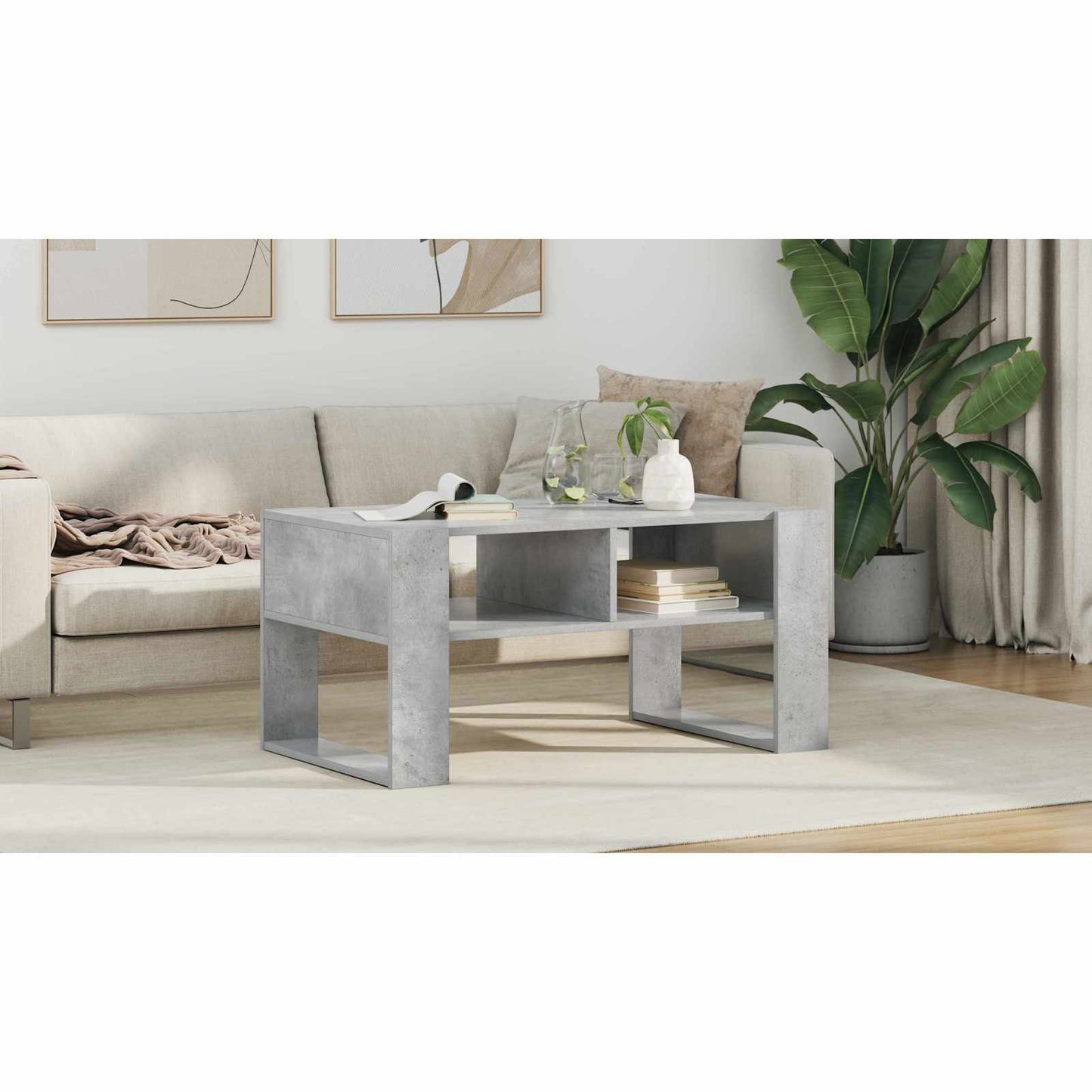 Coffee Table Concrete Grey 92 x 53 x 45 cm Engineered Wood