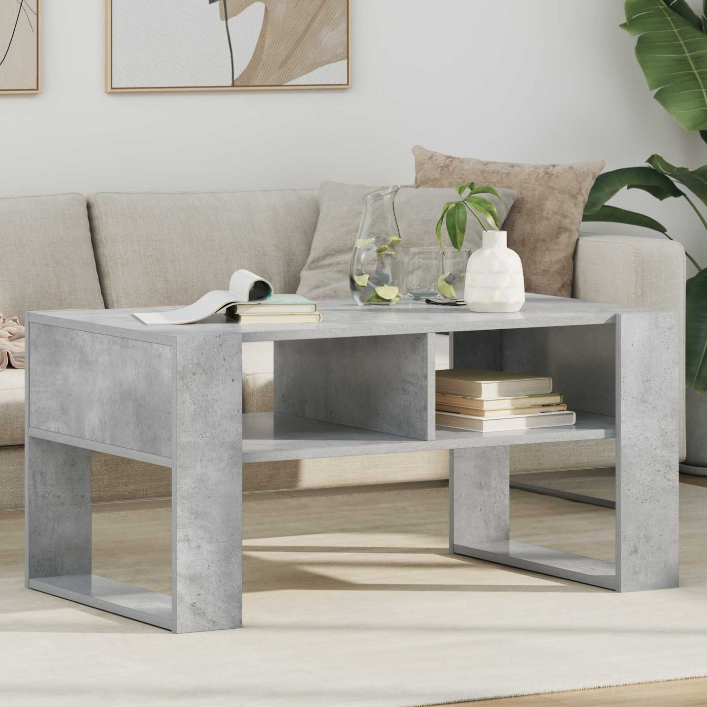 Coffee Table Concrete Grey 92 x 53 x 45 cm Engineered Wood