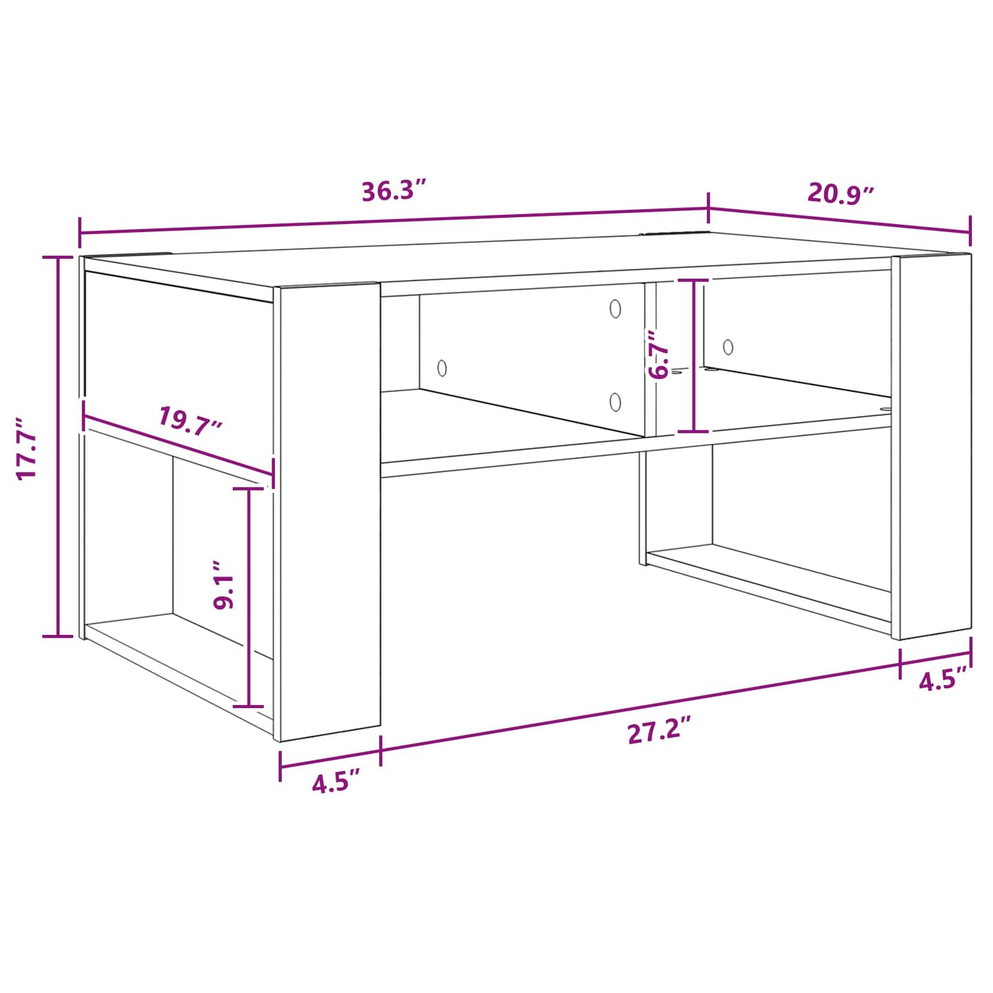 Coffee Table Concrete Grey 92 x 53 x 45 cm Engineered Wood