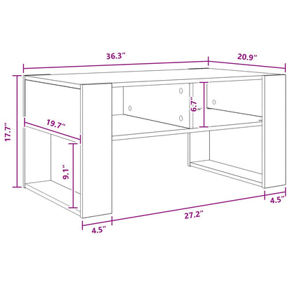 Coffee Table Concrete Grey 92 x 53 x 45 cm Engineered Wood