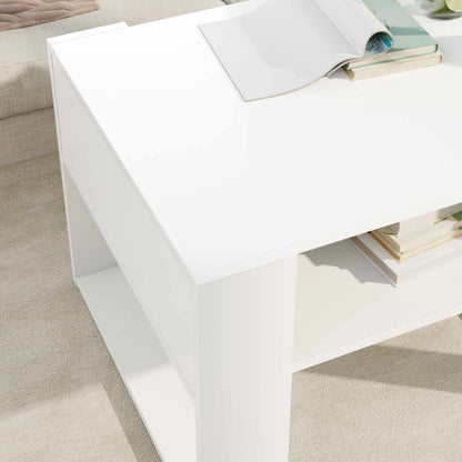 Coffee Table with Storage White 66 x 53 x 45 cm Engineered Wood