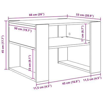 Coffee Table with Storage White 66 x 53 x 45 cm Engineered Wood