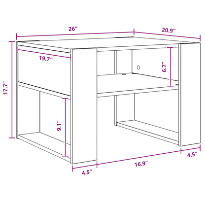 Coffee Table Black Oak 66 x 53 x 45 cm Engineered Wood