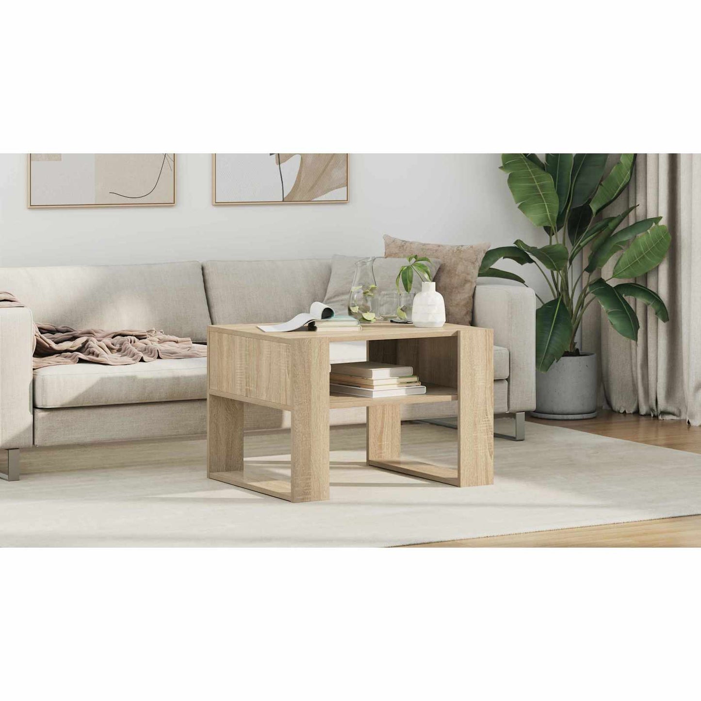Coffee Table Sonoma Oak 66 x 53 x 45 cm Engineered Wood