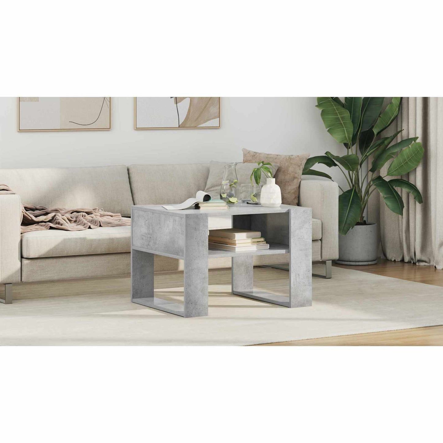 Coffee Table Concrete Grey 66 x 53 x 45 cm Engineered Wood