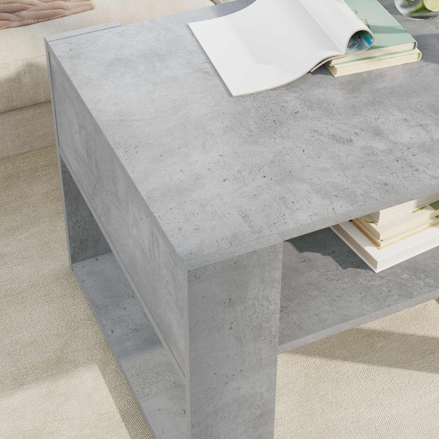 Coffee Table Concrete Grey 66 x 53 x 45 cm Engineered Wood