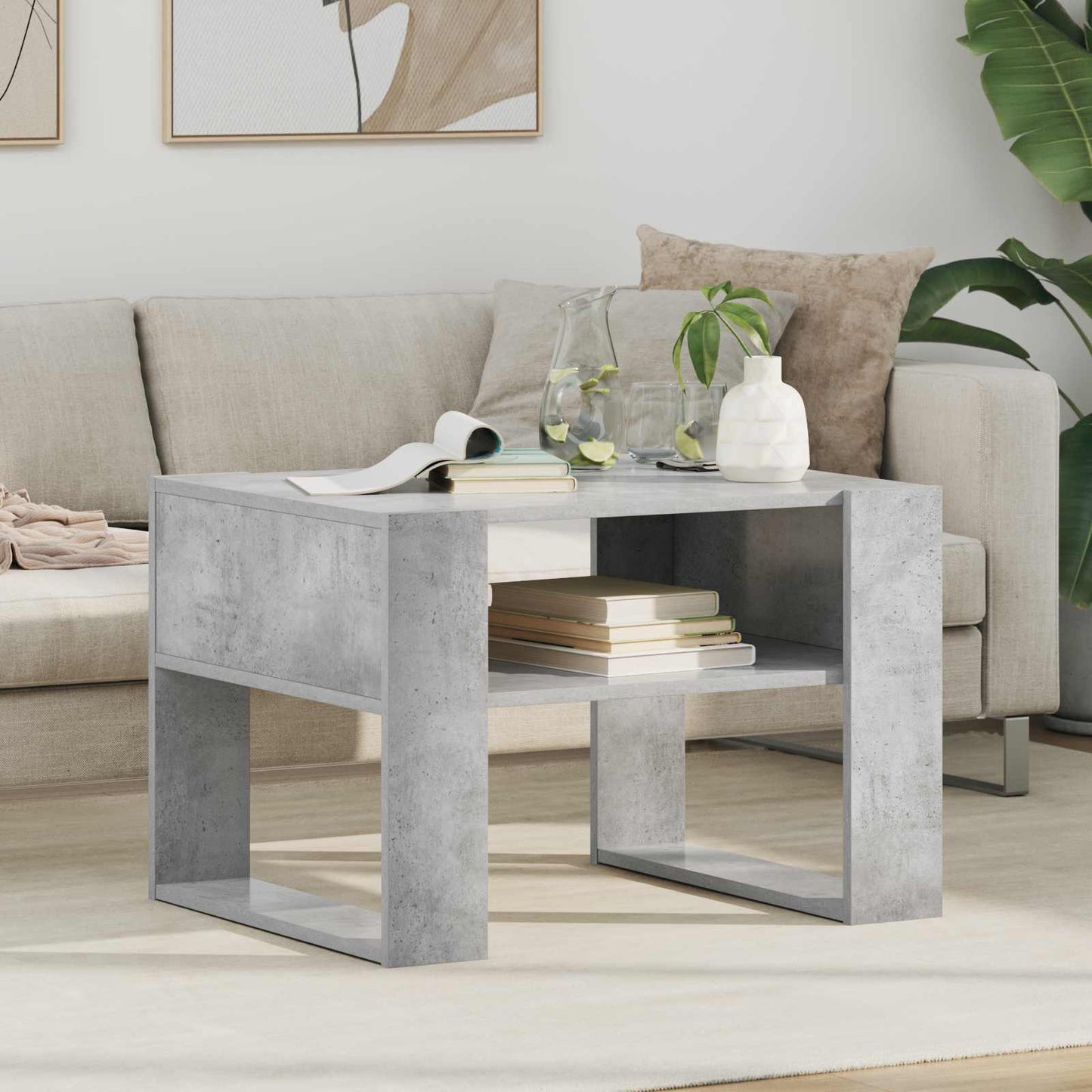 Coffee Table Concrete Grey 66 x 53 x 45 cm Engineered Wood