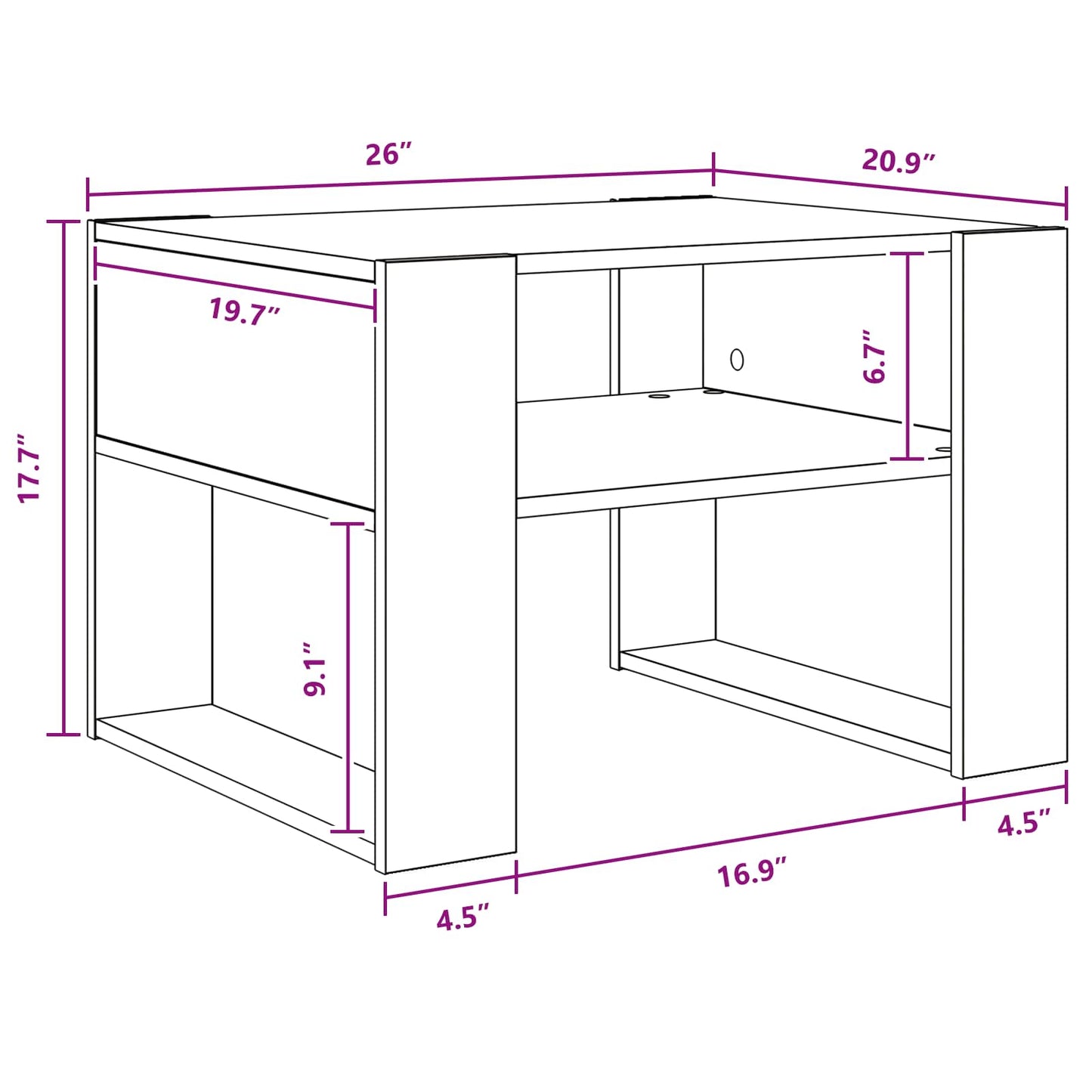 Coffee Table Concrete Grey 66 x 53 x 45 cm Engineered Wood
