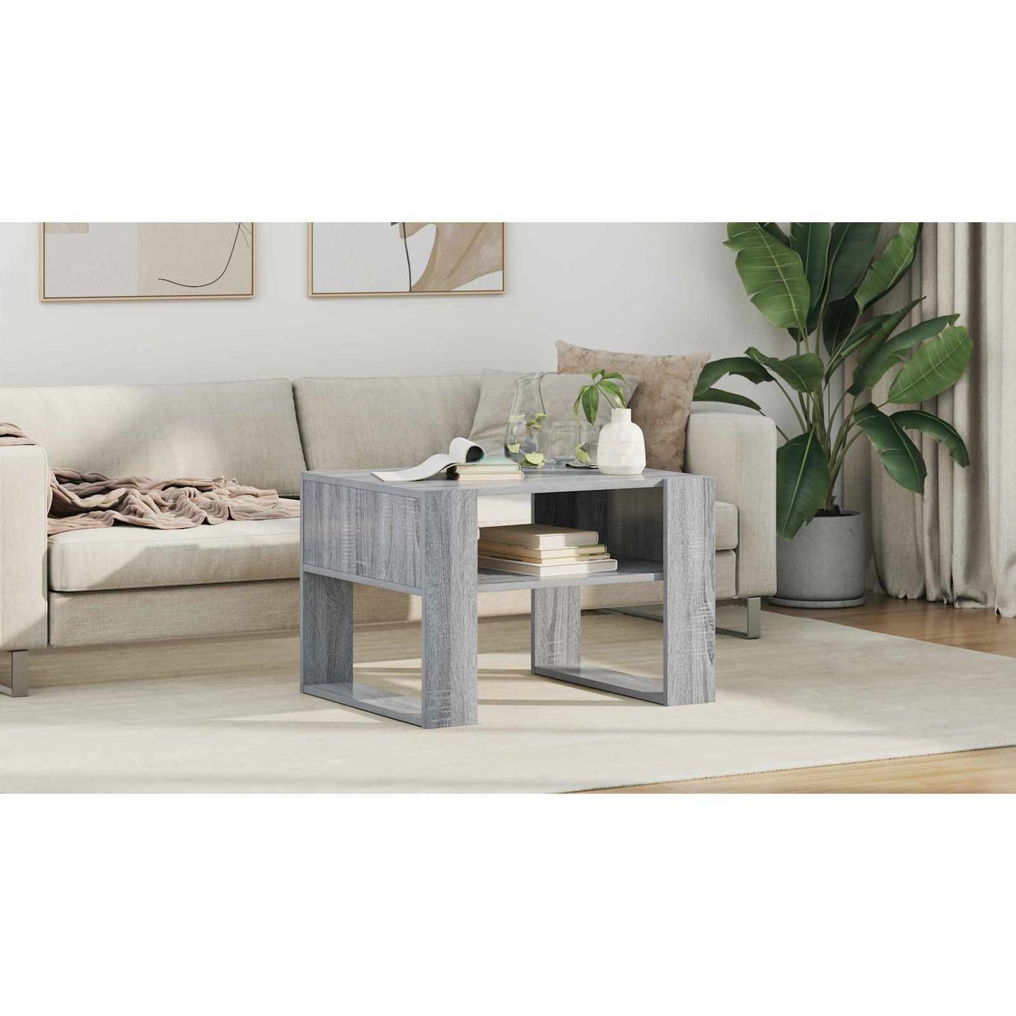 Coffee Table Grey Sonoma 66 x 53 x 45 cm Engineered Wood
