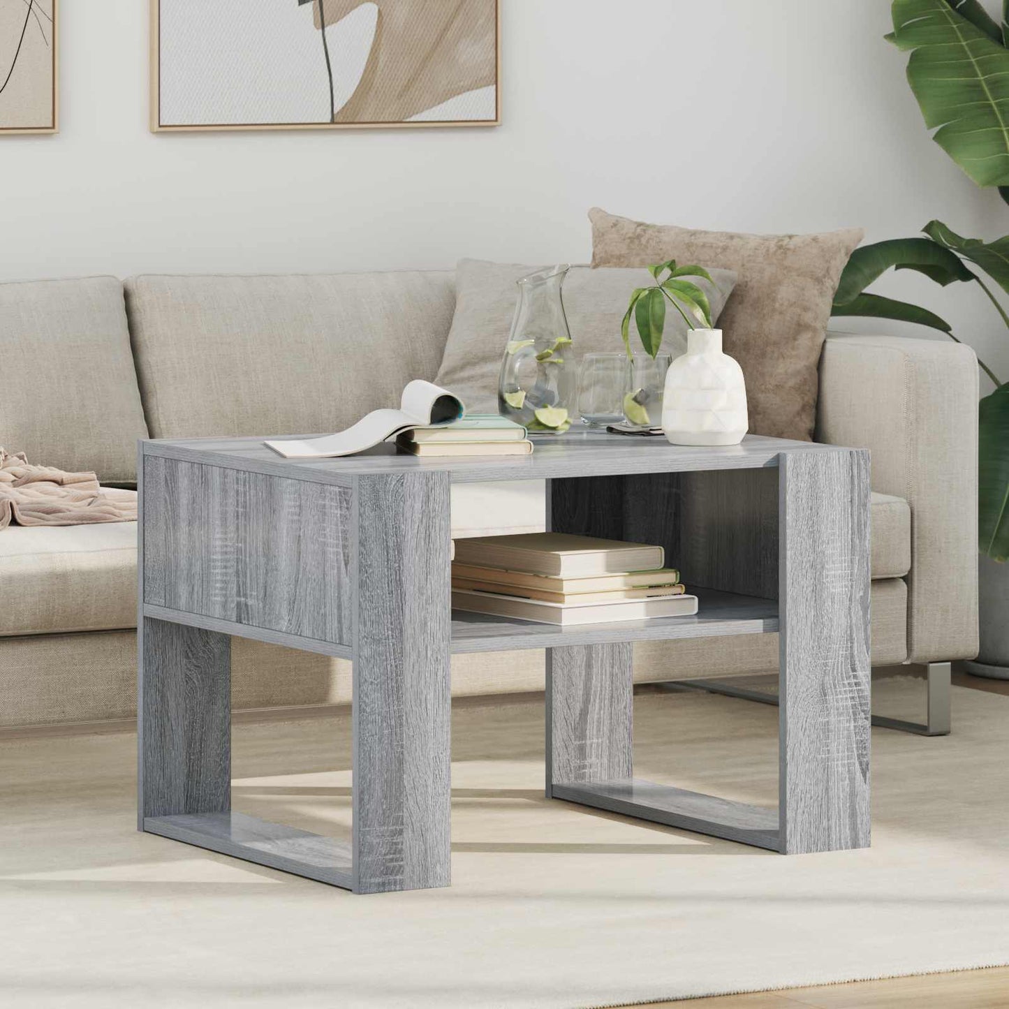 Coffee Table Grey Sonoma 66 x 53 x 45 cm Engineered Wood