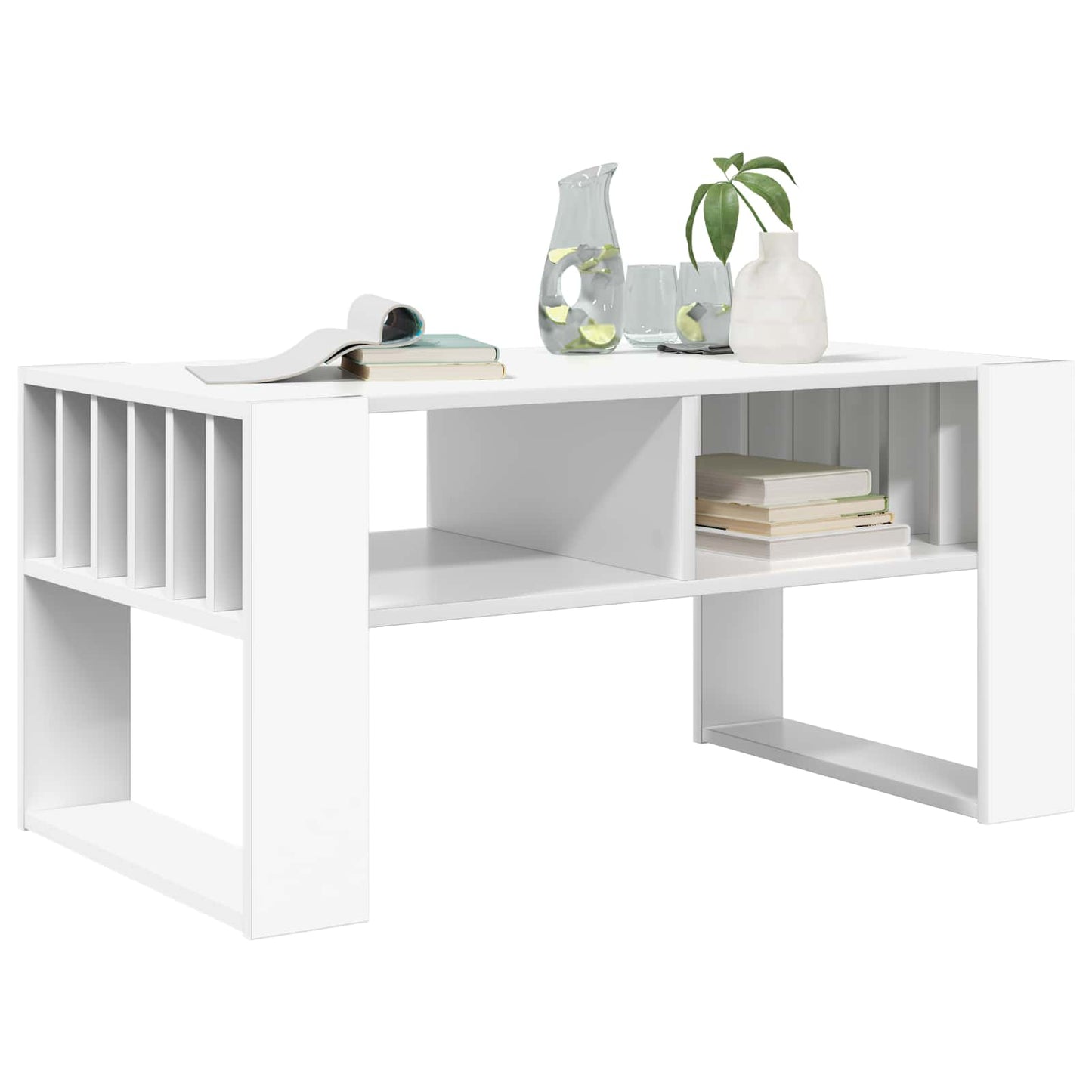 Coffee Table White 92 x 49.5 x 45 cm Engineered Wood