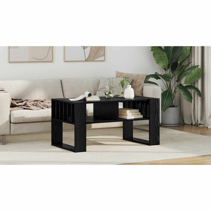 Coffee Table Black Oak 92 x 49.5 x 45 cm Engineered Wood