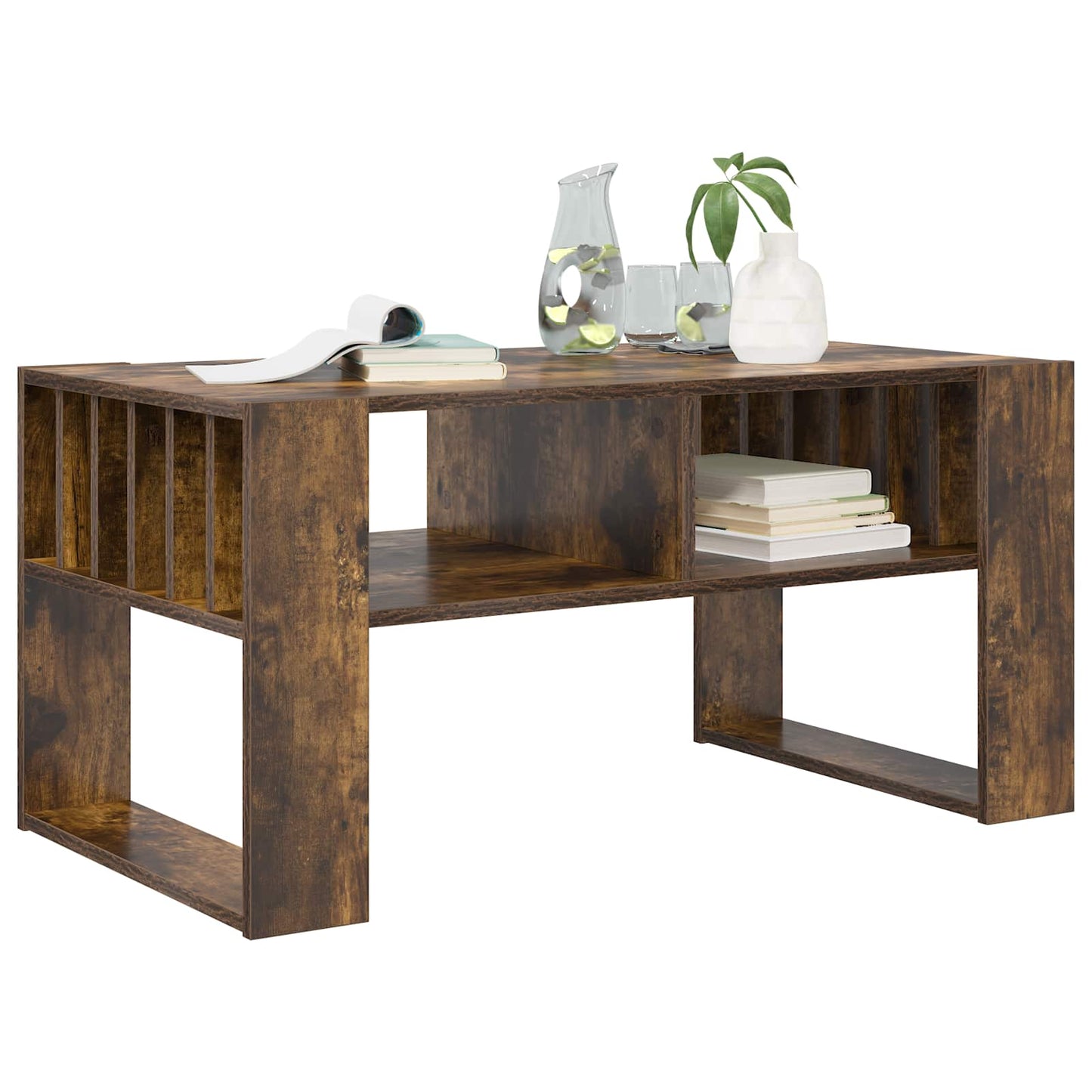 Coffee Table Smoked Oak 92 x 49.5 x 45 cm Engineered Wood