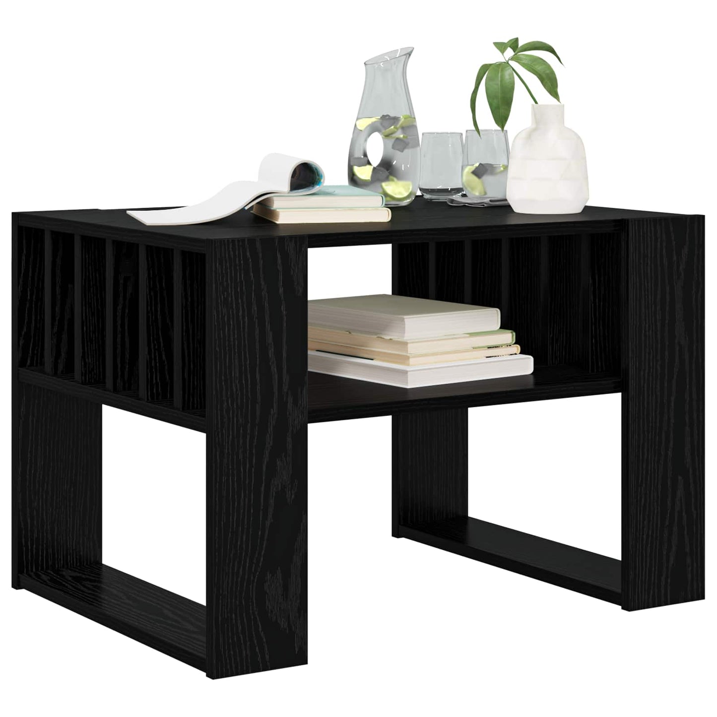 Coffee Table Black Oak 66 x 49.5 x 45 cm Engineered Wood