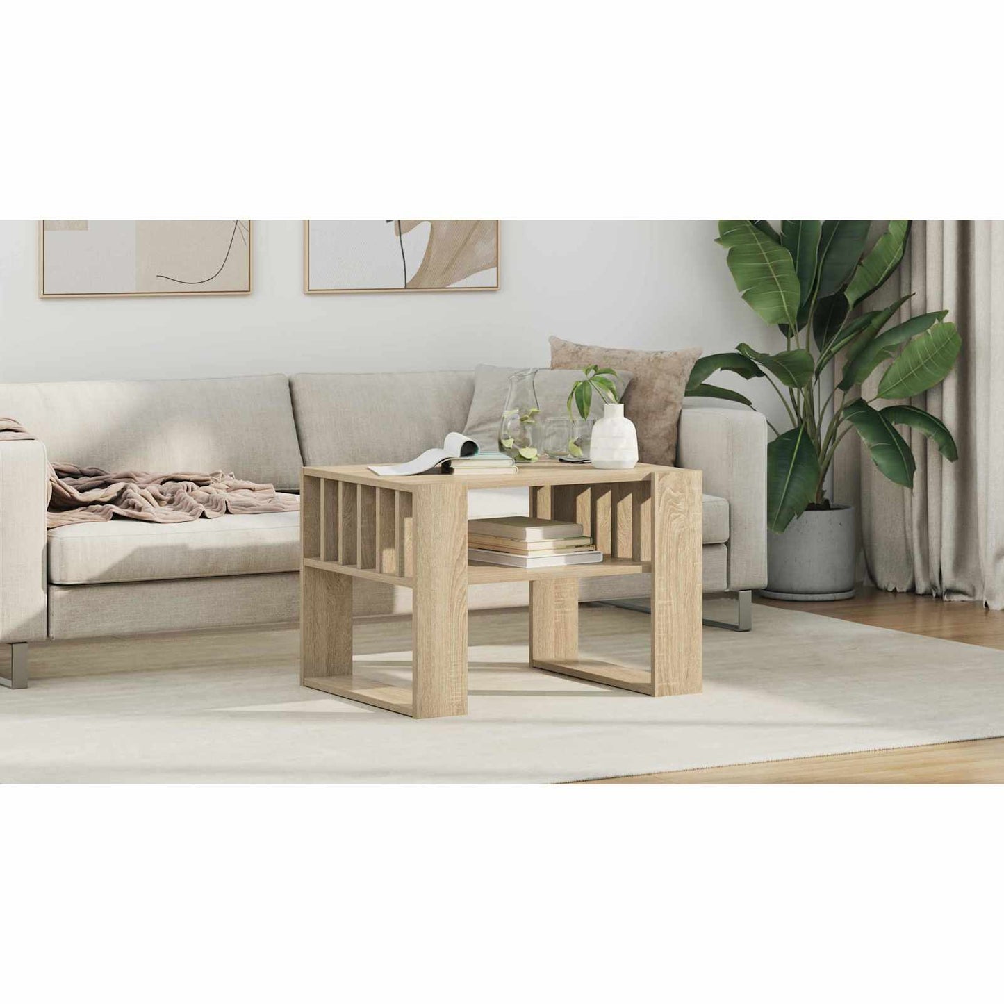 Coffee Table Sonoma Oak 66 x 49.5 x 45 cm Engineered Wood