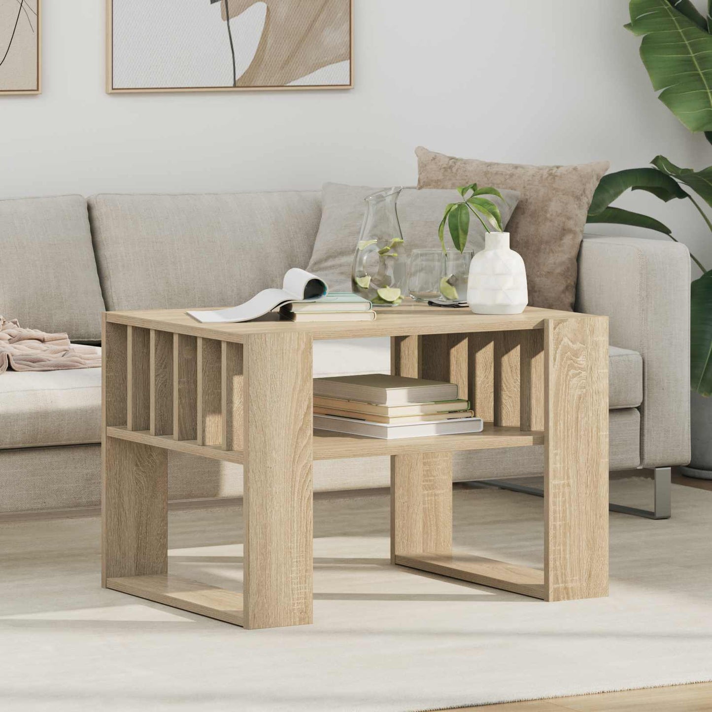 Coffee Table Sonoma Oak 66 x 49.5 x 45 cm Engineered Wood