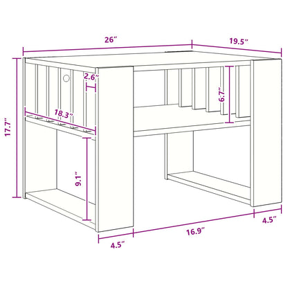 Coffee Table Sonoma Oak 66 x 49.5 x 45 cm Engineered Wood