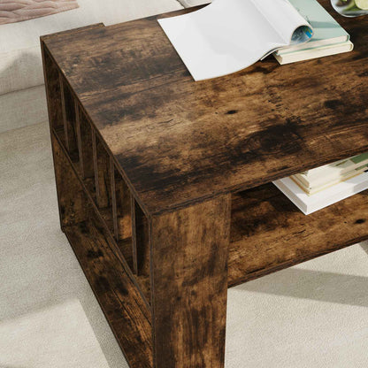 Coffee Table Smoked Oak 66 x 49.5 x 45 cm Engineered Wood