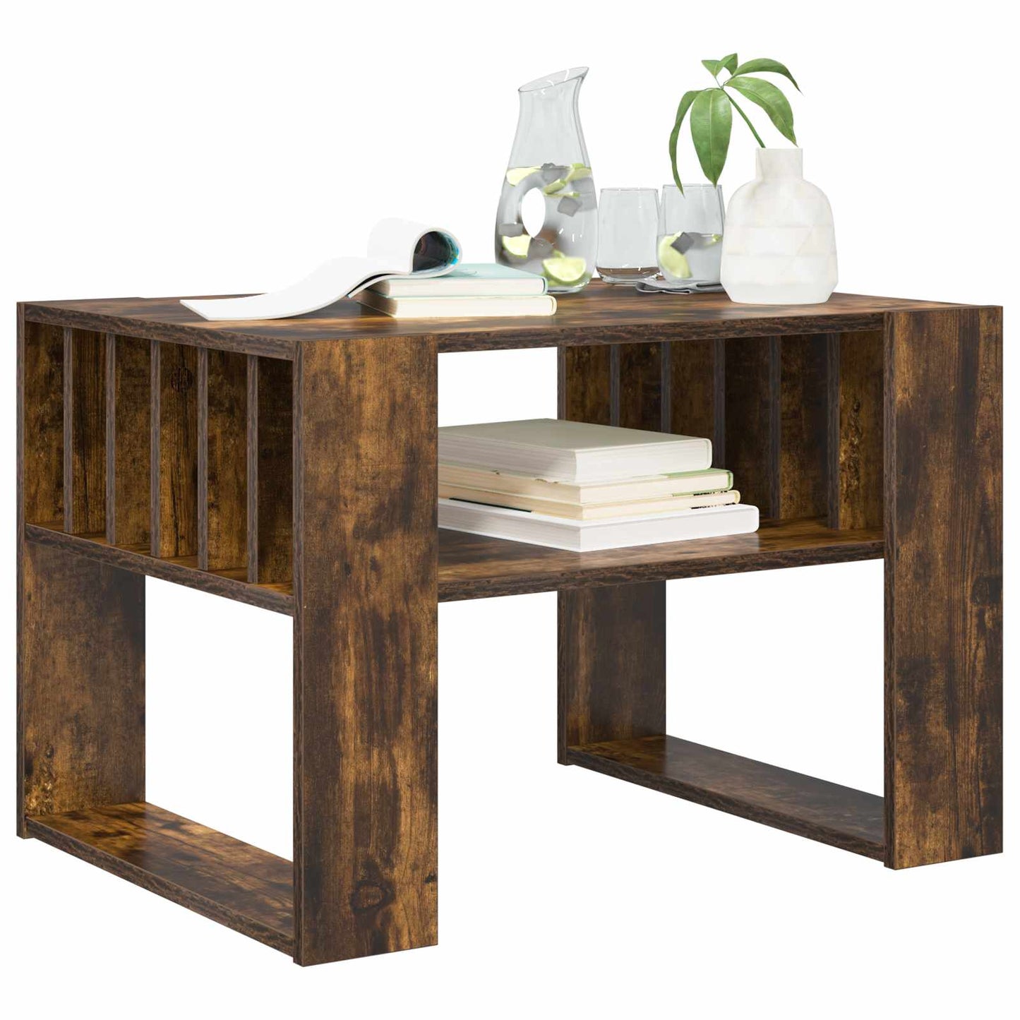 Coffee Table Smoked Oak 66 x 49.5 x 45 cm Engineered Wood