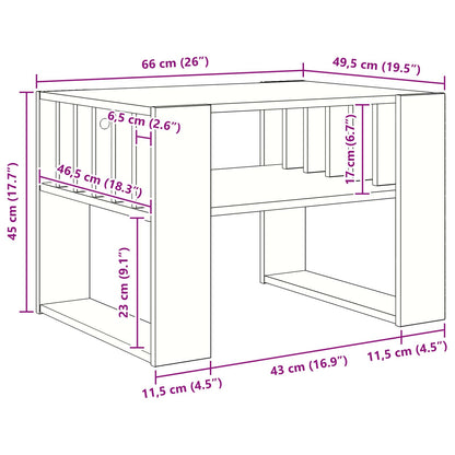 Coffee Table Smoked Oak 66 x 49.5 x 45 cm Engineered Wood