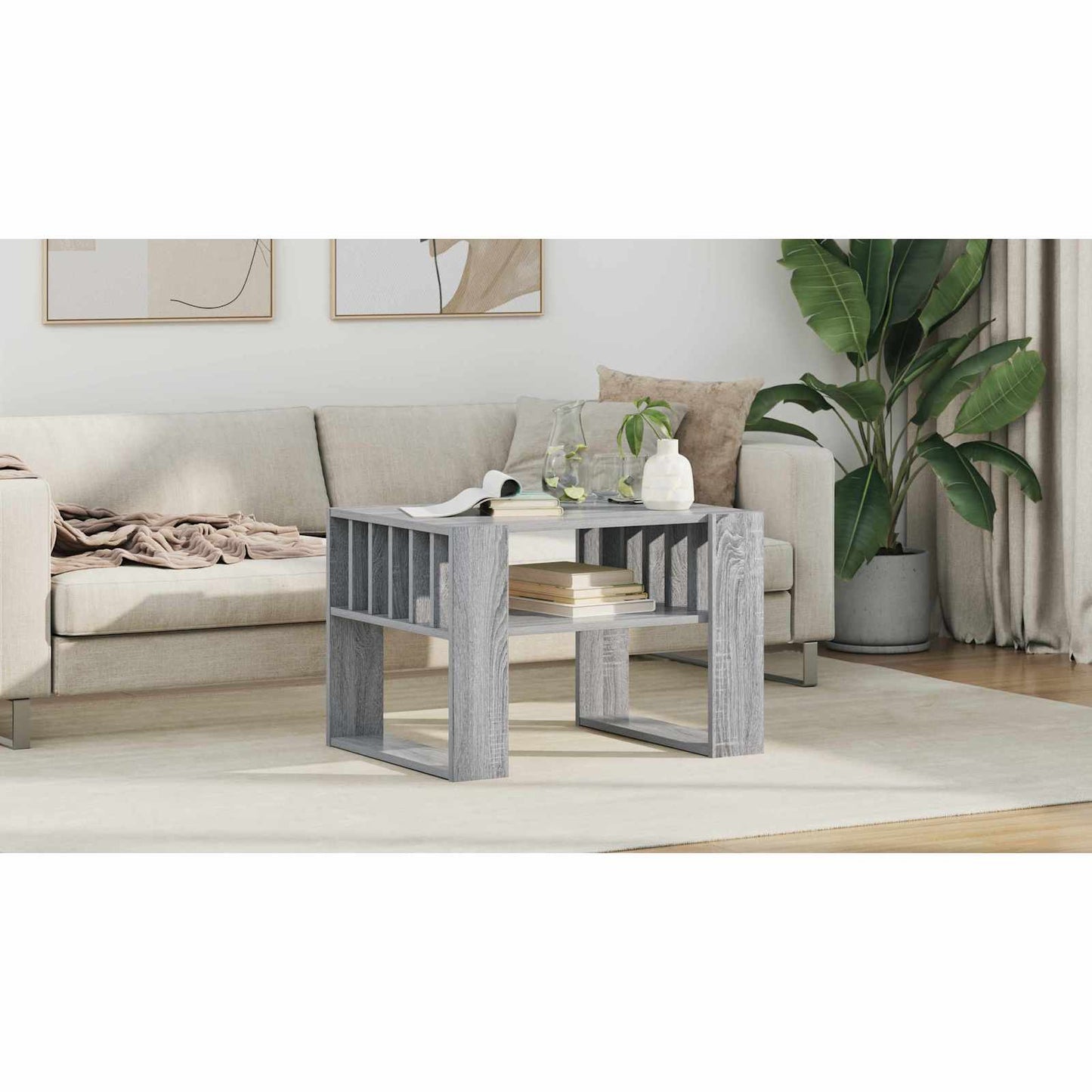 Coffee Table Grey Sonoma 66 x 49.5 x 45 cm Engineered Wood