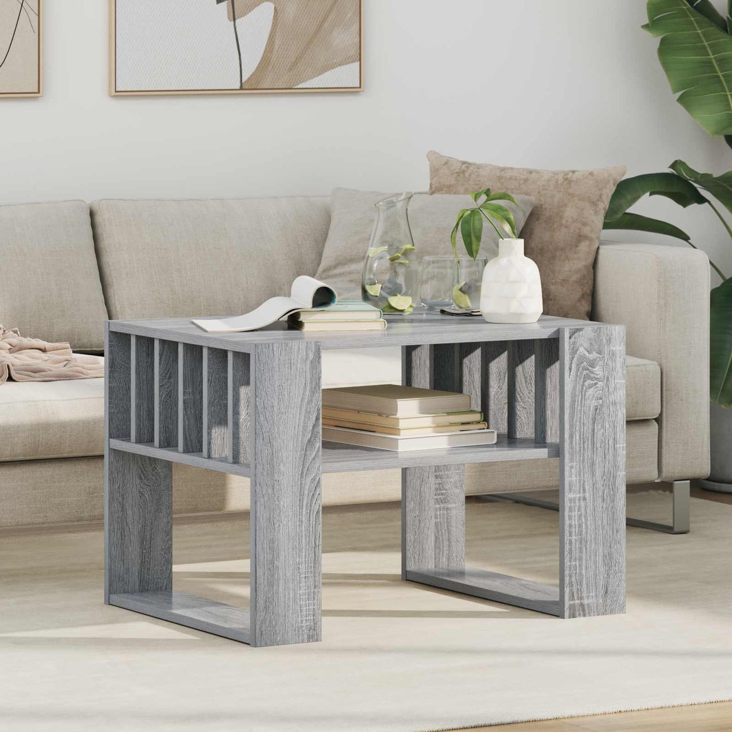Coffee Table Grey Sonoma 66 x 49.5 x 45 cm Engineered Wood