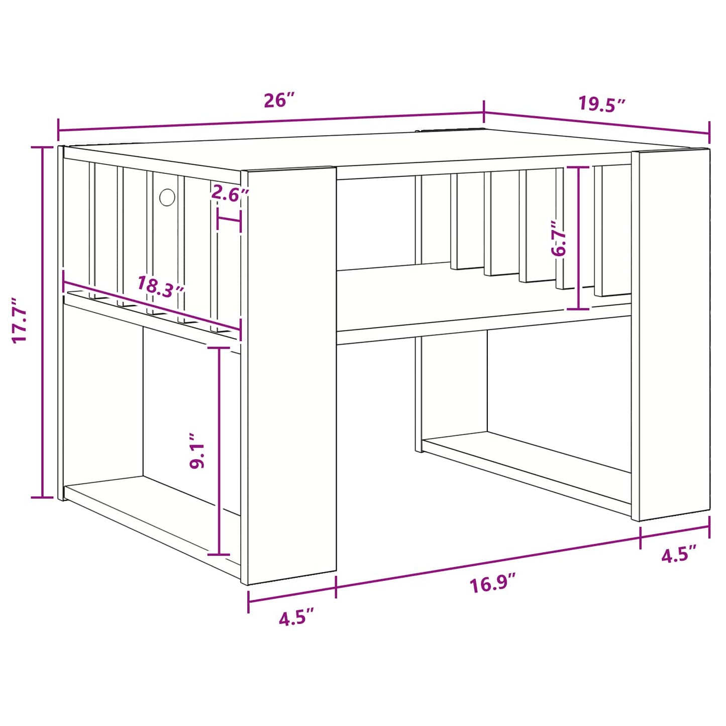 Coffee Table Grey Sonoma 66 x 49.5 x 45 cm Engineered Wood
