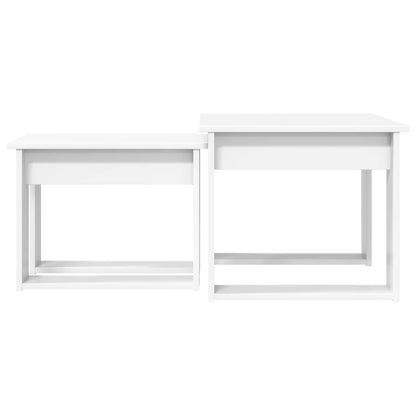 Coffee Table Set 2 pcs White Engineered Wood