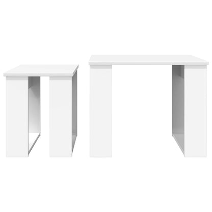 Coffee Table Set 2 pcs White Engineered Wood