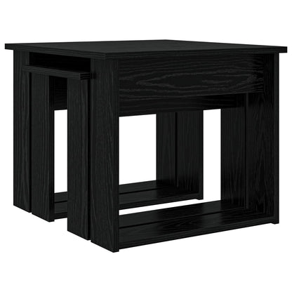Coffee Table Set 2 pcs Black Oak Engineered Wood