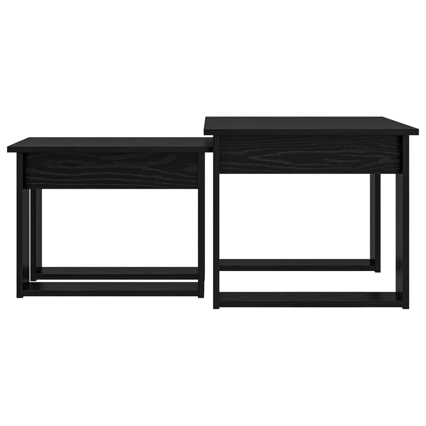 Coffee Table Set 2 pcs Black Oak Engineered Wood