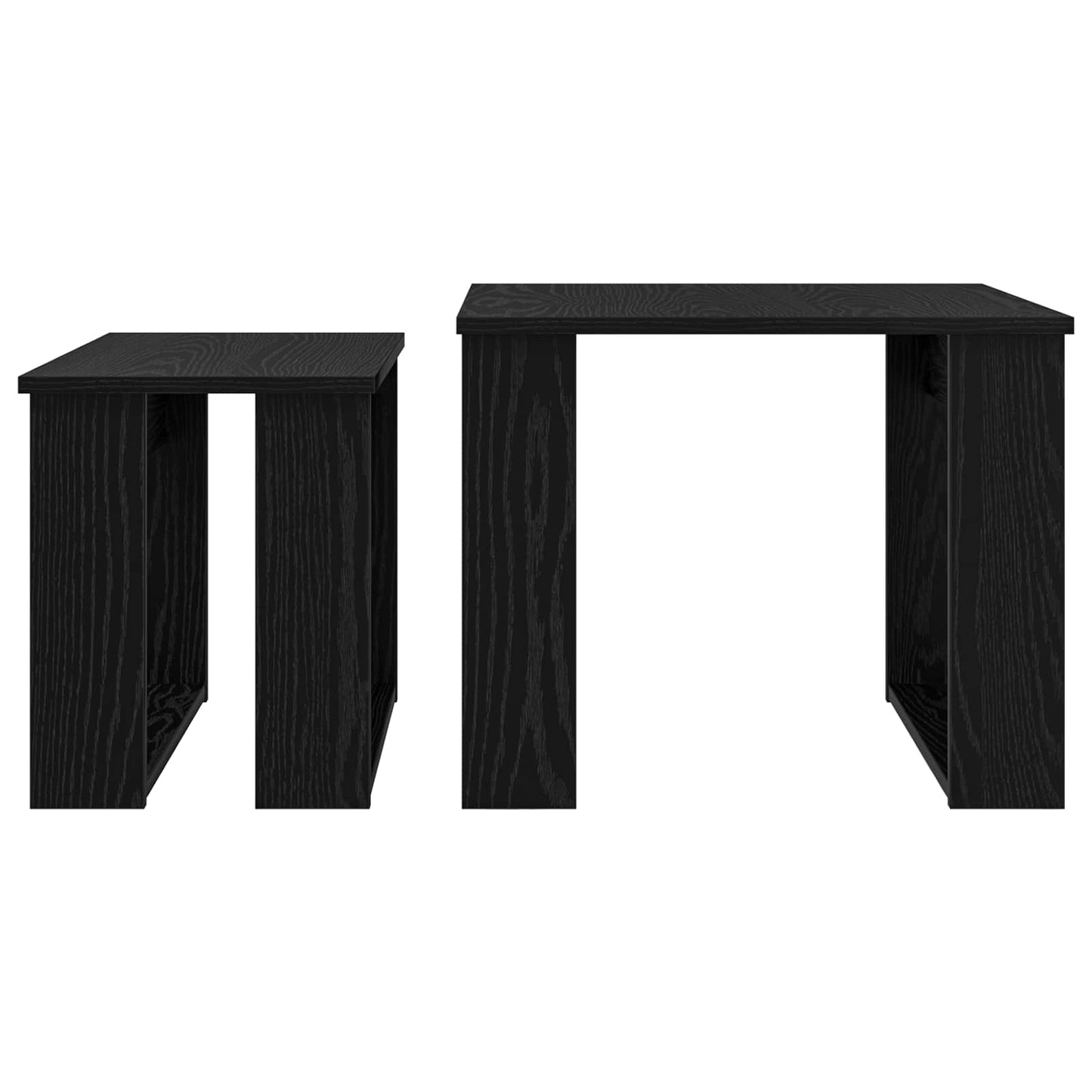 Coffee Table Set 2 pcs Black Oak Engineered Wood