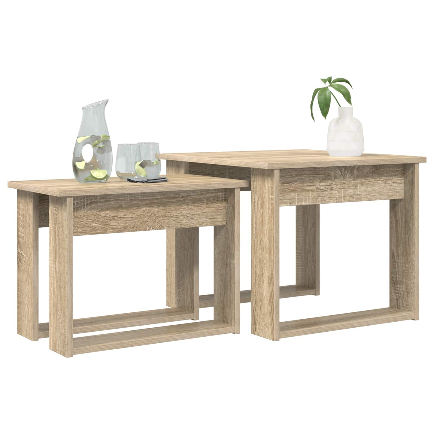 Coffee Table Set 2 pcs Sonoma Oak Engineered Wood