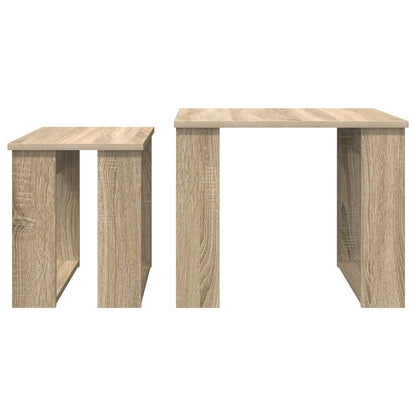 Coffee Table Set 2 pcs Sonoma Oak Engineered Wood