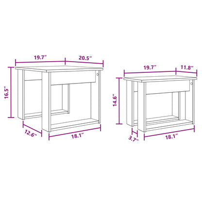 Coffee Table Set 2 pcs Sonoma Oak Engineered Wood