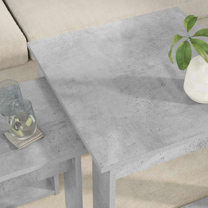 Coffee Table Set 2 pcs Concrete Grey Engineered Wood