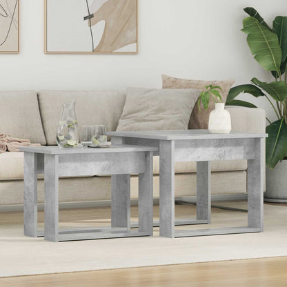 Coffee Table Set 2 pcs Concrete Grey Engineered Wood