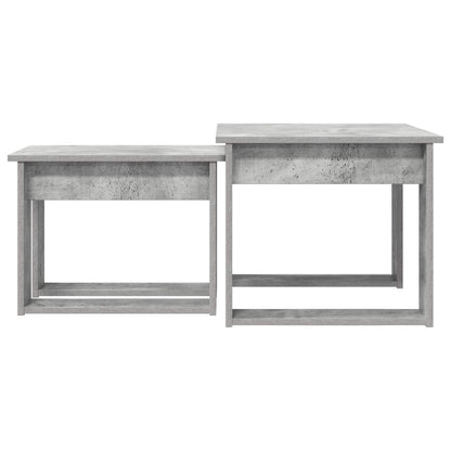 Coffee Table Set 2 pcs Concrete Grey Engineered Wood