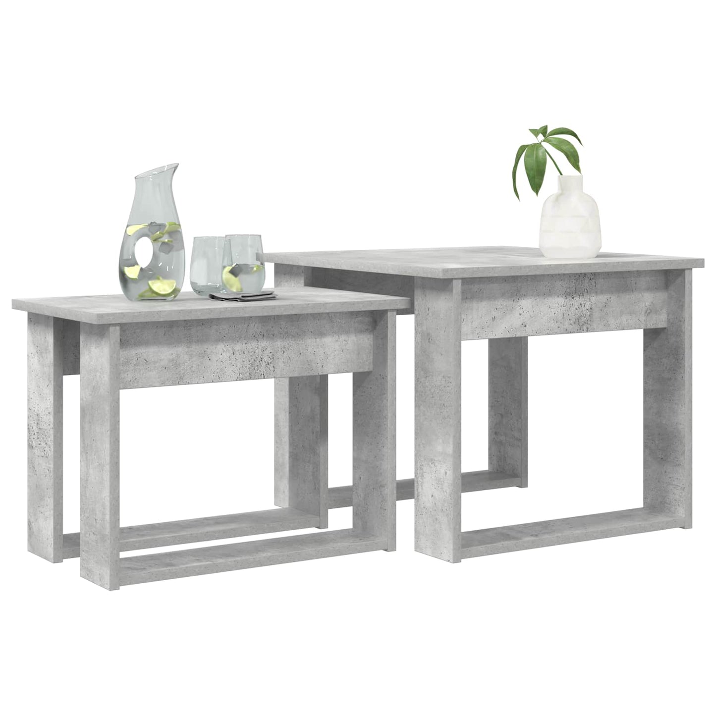 Coffee Table Set 2 pcs Concrete Grey Engineered Wood