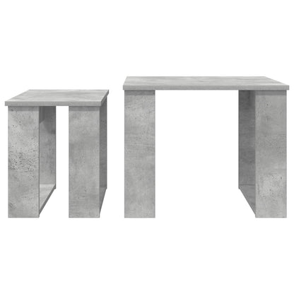 Coffee Table Set 2 pcs Concrete Grey Engineered Wood