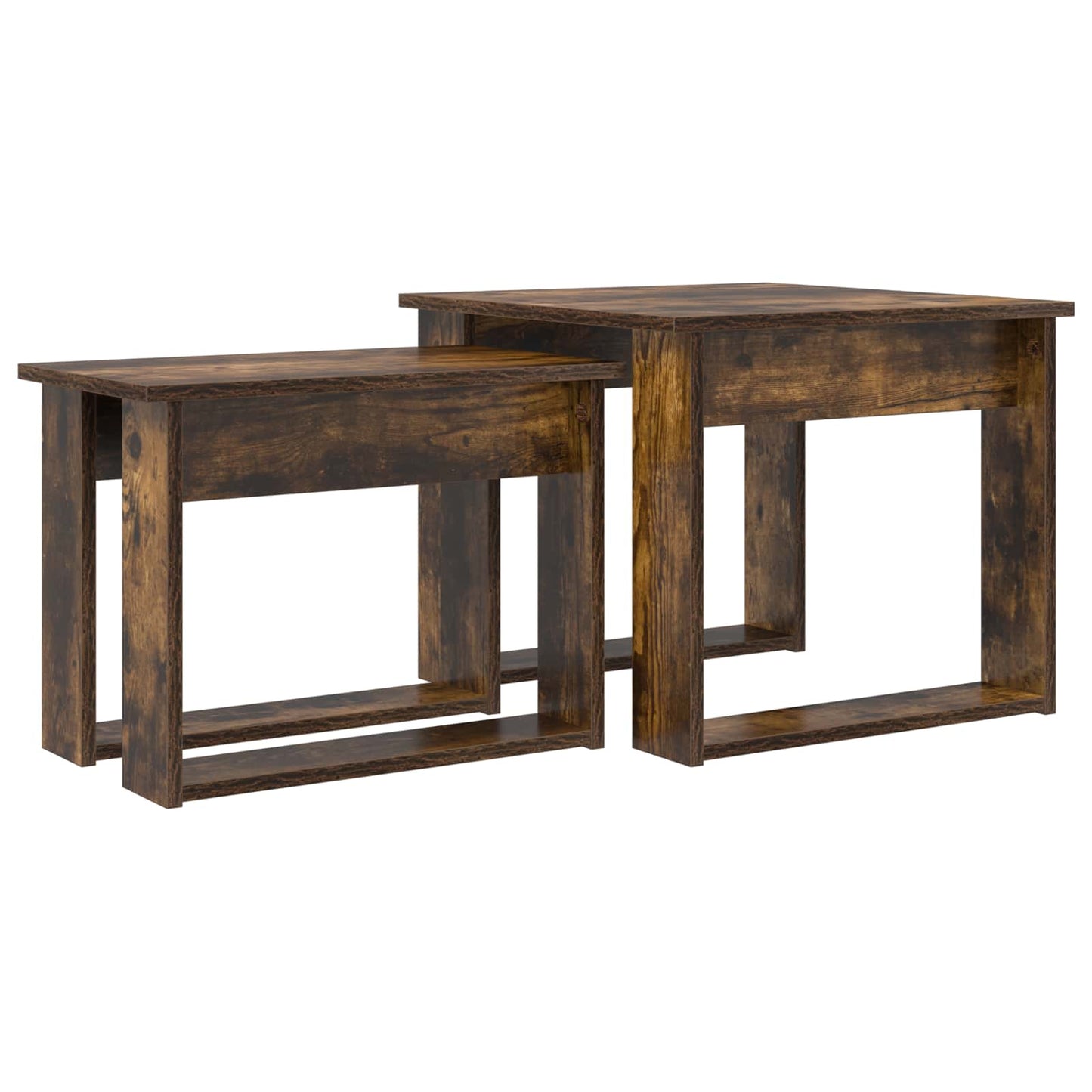 Coffee Table Set 2 pcs Smoked Oak Engineered Wood
