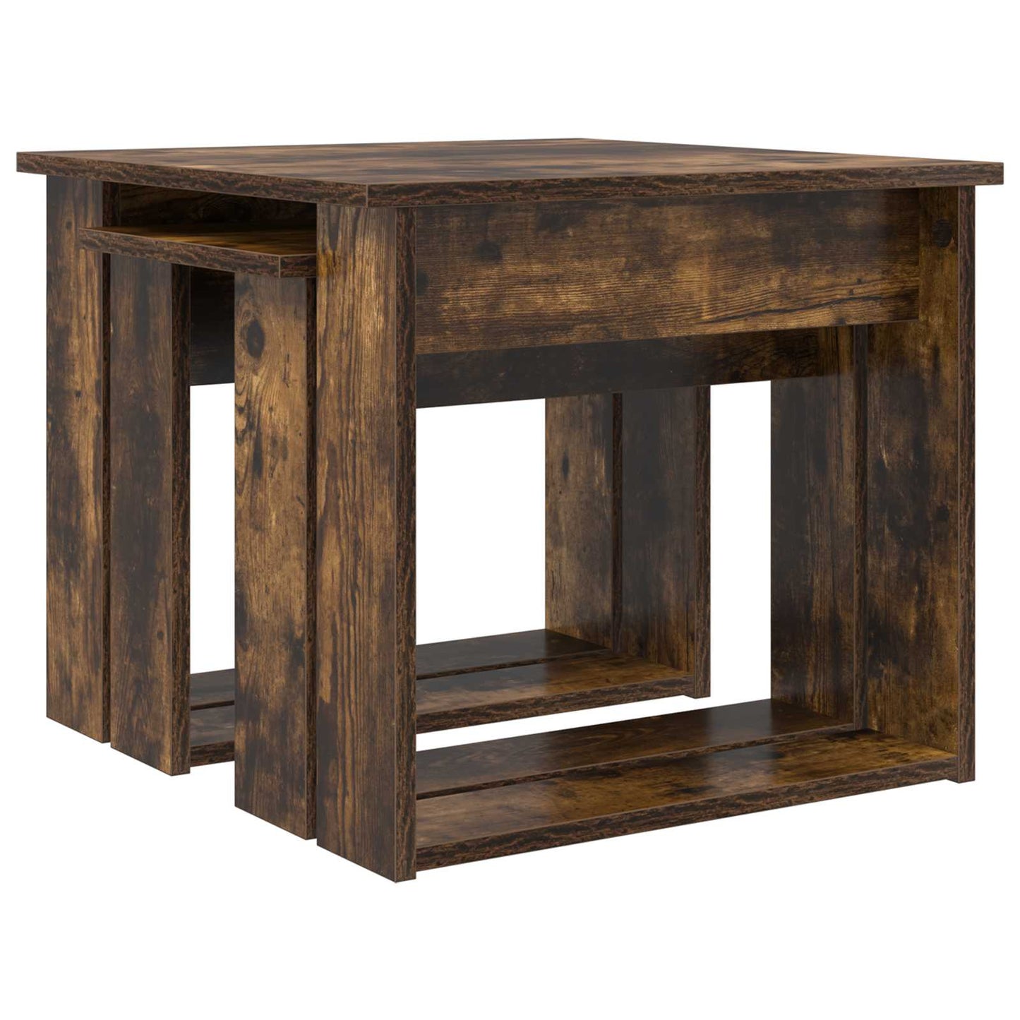 Coffee Table Set 2 pcs Smoked Oak Engineered Wood