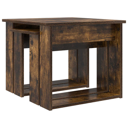 Coffee Table Set 2 pcs Smoked Oak Engineered Wood